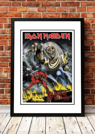 Iron Maiden Number of the Beast In Store Poster 1982 Framed Web - Iron Maiden Shop
