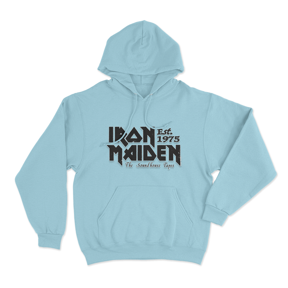Iron Maiden Est 1975 Unisex Hoodie Sky Blue Iron Maiden Est 1975 Unisex Hoodie Sky Blue