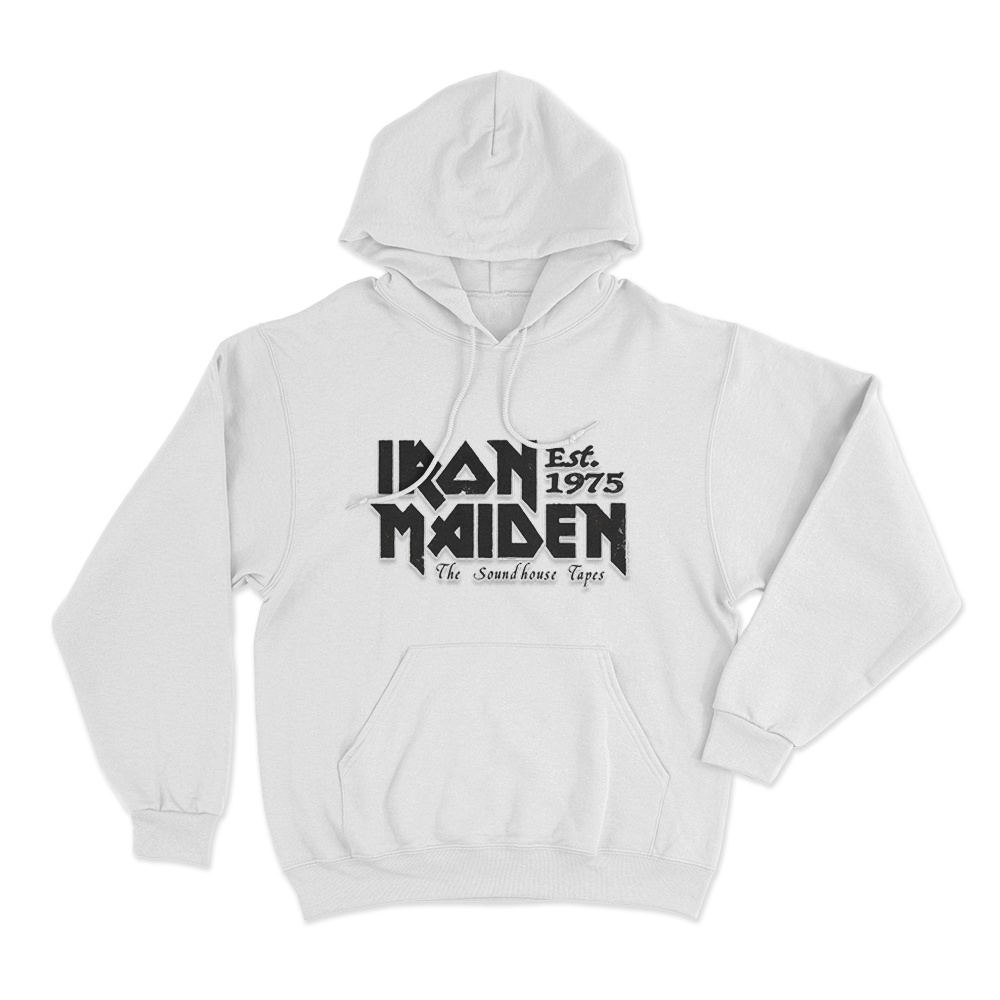 Iron Maiden Est 1975 Unisex Hoodie White Iron Maiden Est 1975 Unisex Hoodie White