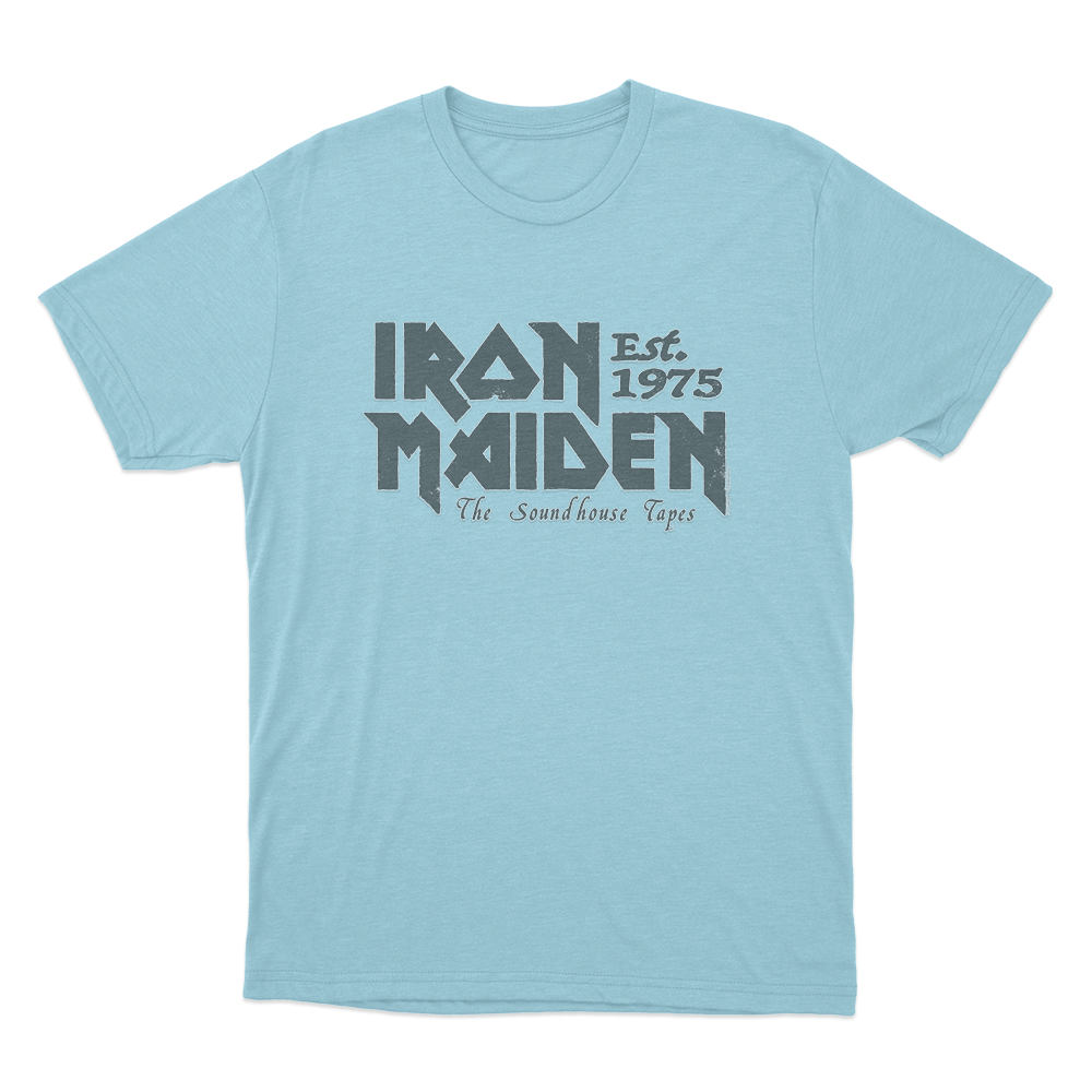 Iron Maiden Est 1975 Unisex T Shirt Sky Blue Iron Maiden Est 1975 Unisex T Shirt Sky Blue