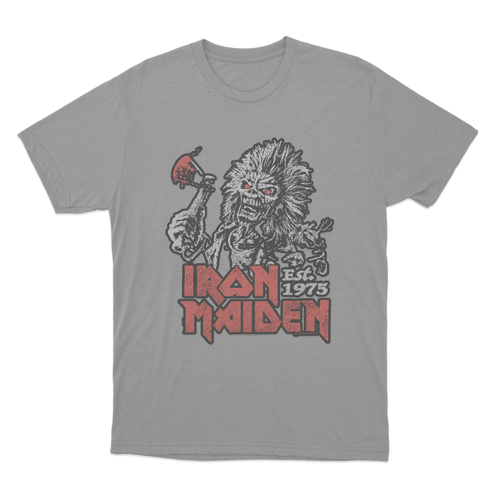 Iron Maiden Est. 1975 Unisex T Shirt Grey Iron Maiden Est. 1975 Unisex T Shirt Grey