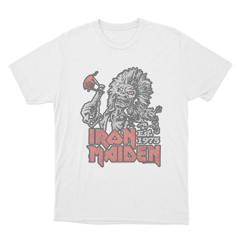 Iron Maiden Est. 1975 Unisex T Shirt White Iron Maiden Est. 1975 Unisex T Shirt White